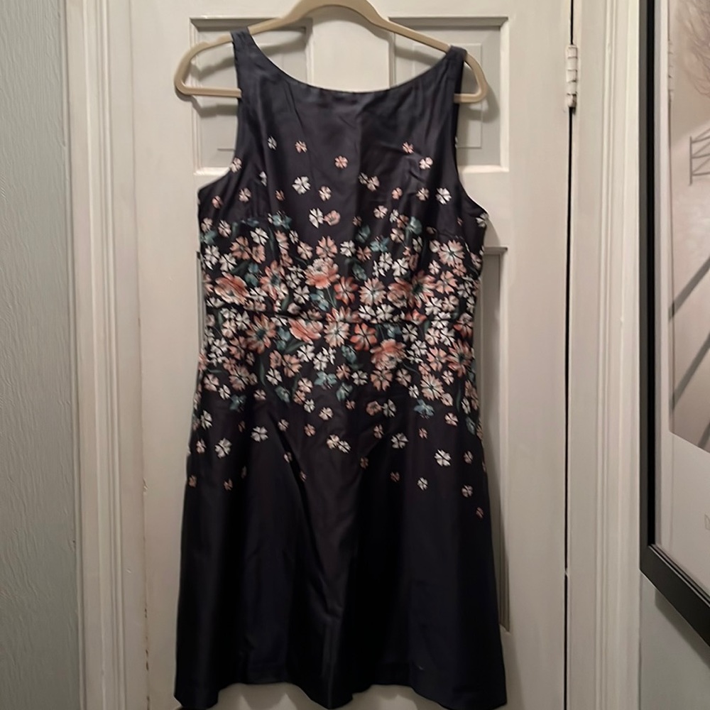 Loft navy dress with flowers size 10
